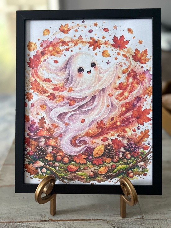 Boutique Other - Whimsical Framed 8x10 Autumn Ghost Art Print